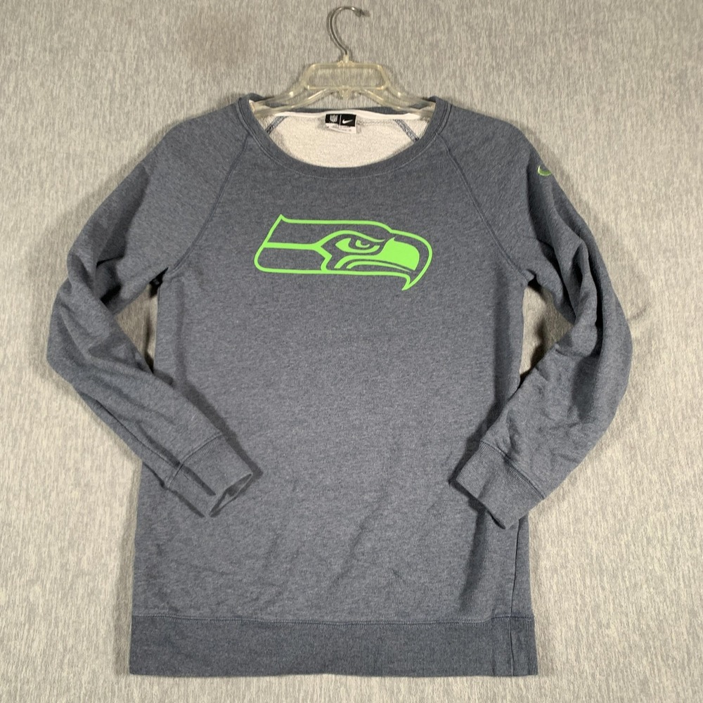 Seattle Seahawks Crewneck Sweatshirt Womens XS Blue NFL Football Nike Team